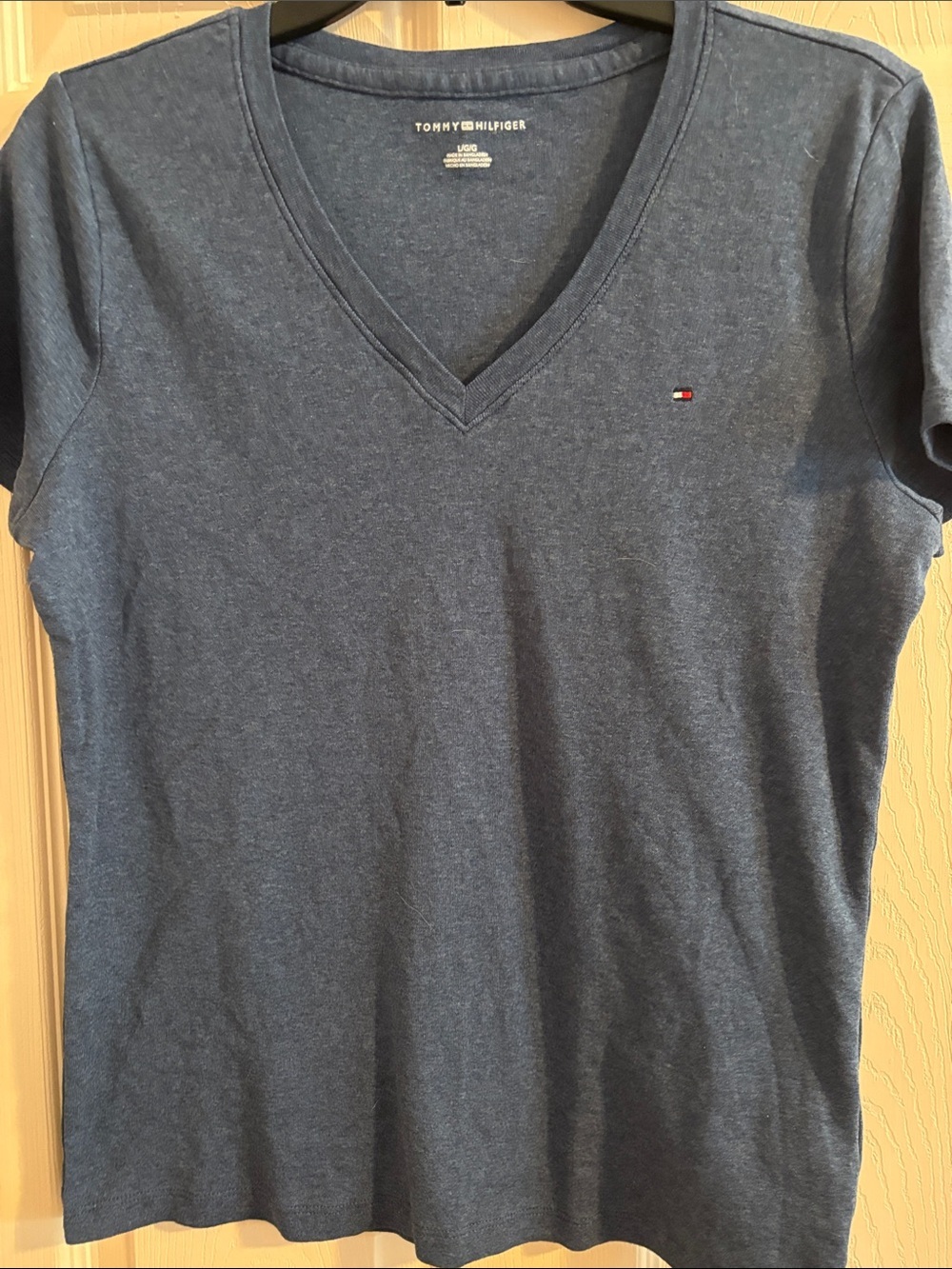 Tommy Hilfiger Heathered Dark Blue V-Neck Tee